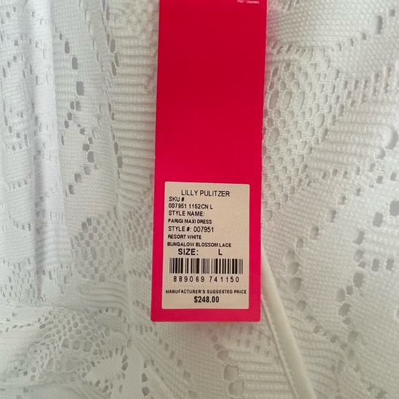 Lilly Pulitzer Parigi Maxi Dress Resort White Blossom Bungalow Lace Size Large - Picture 3 of 4